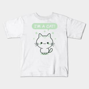 I'm A Cat! - Green Kitty Kids T-Shirt